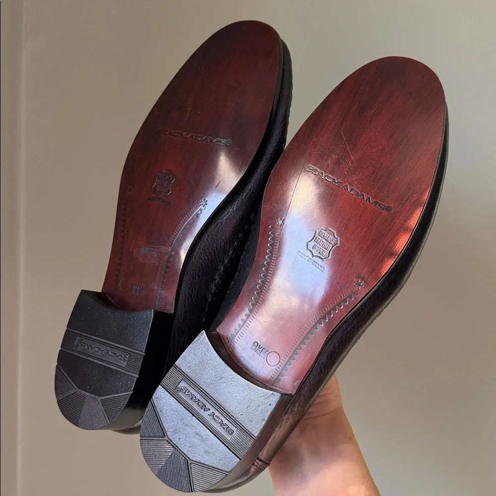 Stacy Adams Textured leather loafers mix toe Stitching Details New Size 9.5M